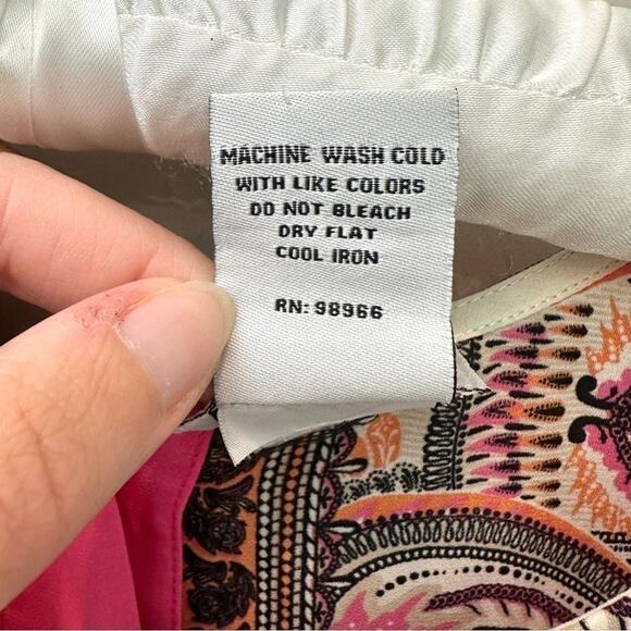 MONROE & MAIN | Vintage Boho Paisley Blouse Button Back Tunic Top | 1X - Picture 8 of 9